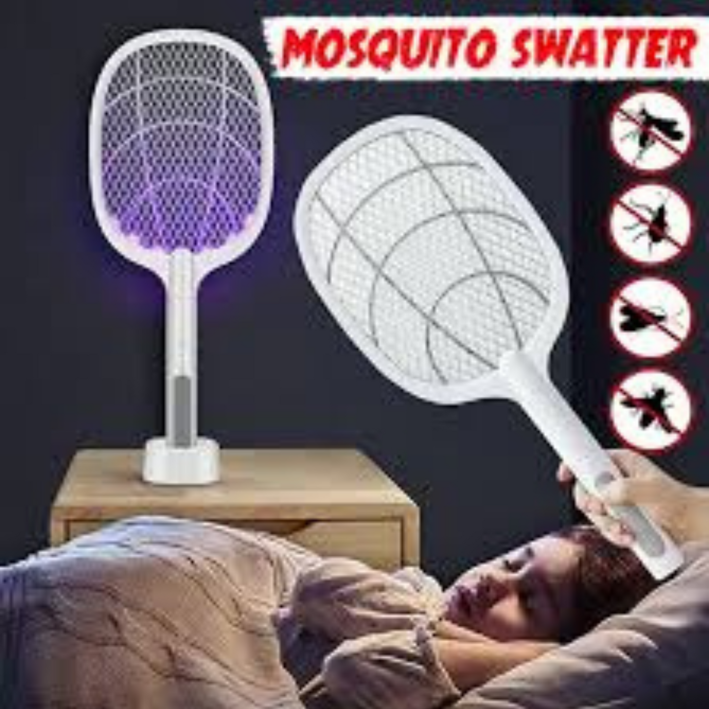 2-in-1 Electric Swatter & Night Mosquito Killing Lamp